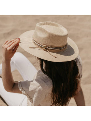 Women's Wide Brim Straw Fedora Hat